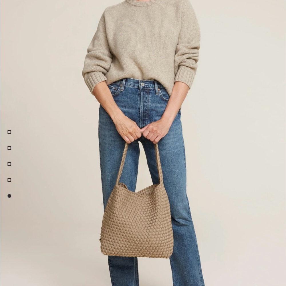 Naghedi Tan Woven Hobo Bag